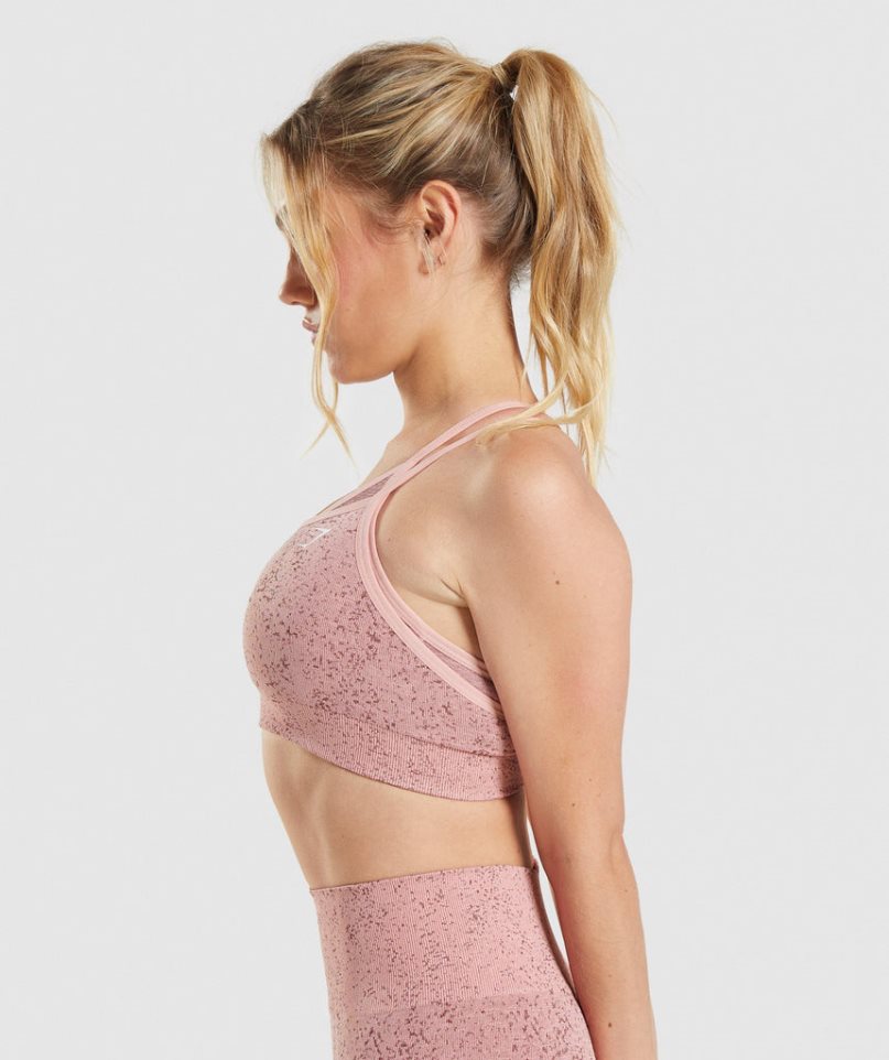 Women's Gymshark Adapt Fleck Seamless Sports Bra Pink | CA 07158D